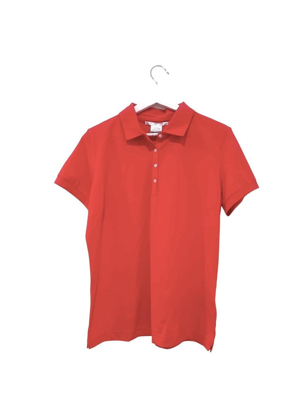 Nike Golf Polo Shirt Womens Large Red Dri-FIT Short Sleeve Moisture Wicking